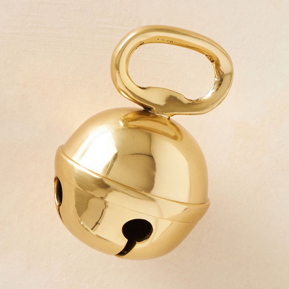 Anthropologie Jingle Bell Bottle Opener Gold